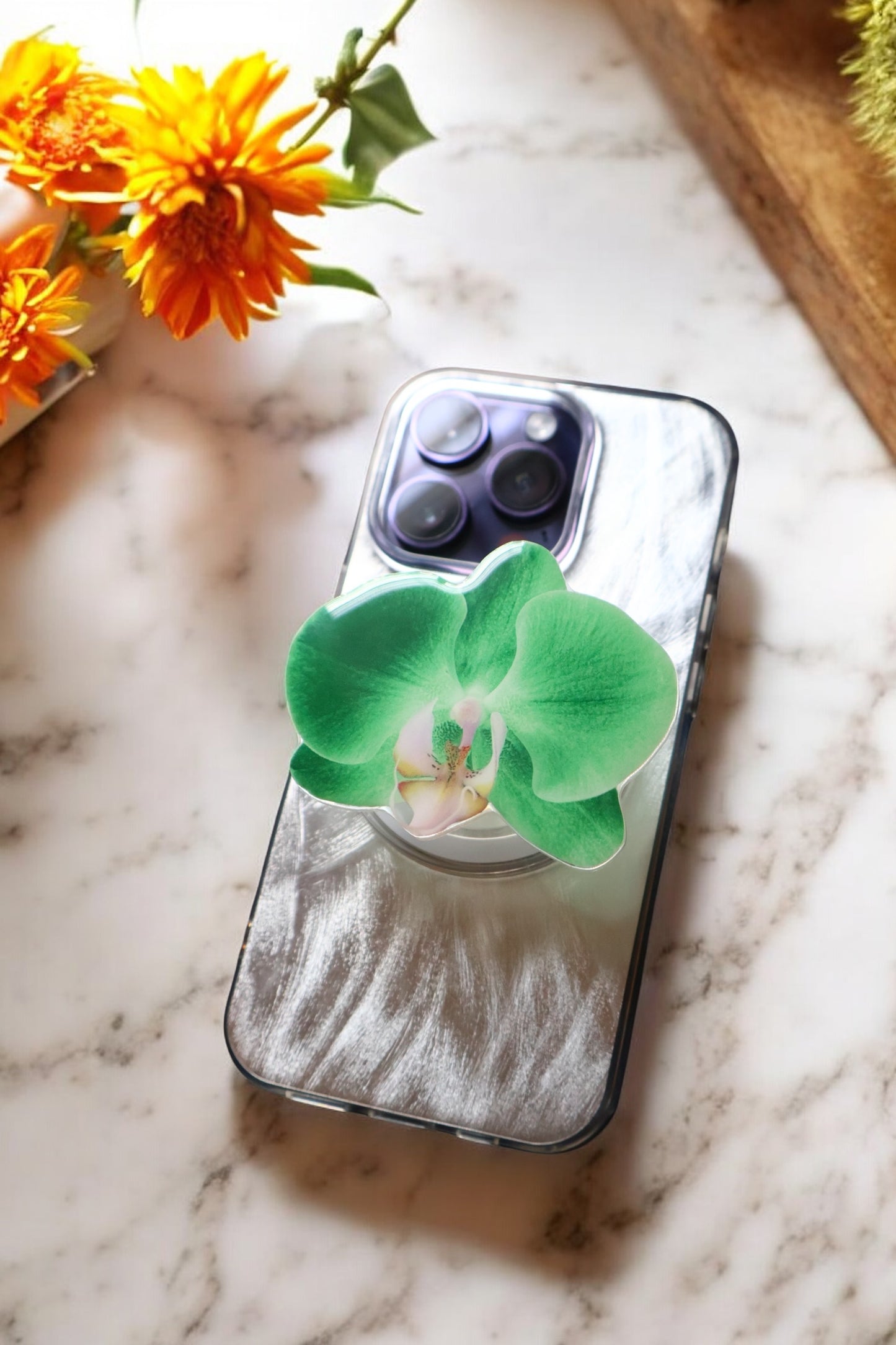 Green Matcha Orchid Magsafe Grip